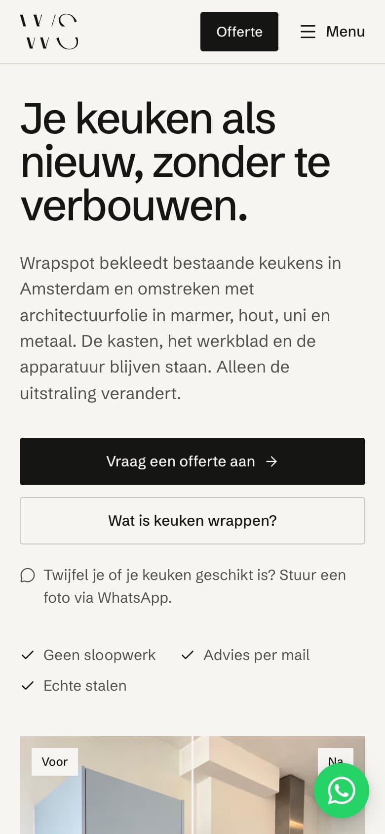 wrapspot.nl op een telefoon